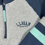 L.L.Bean 1912 Quarter Zip Sweatshirt Womens Size XL Blue Gray Turquoise Photo 2