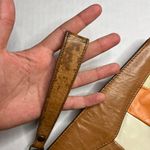 Hobo International Wallet Striped Zip Card Holder Clutch Tan Orange White Brown Photo 2