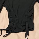 Me to We  black LS crop lace up sides knit top GUC Photo 4