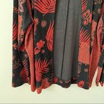 Cj banks 1x art to wear tribal jacket open‎ front cardigan liquid knit lagenlook Red Photo 2