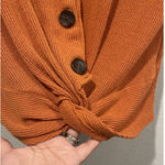 Sadie and Love  Pumpkin Latte Button Front Twisted Blouse Photo 3