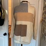 Magaschoni  100% cashmere colorblock beige mockneck Photo 1