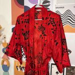 Vintage Paisley Floral Robe Red Size M Photo 1