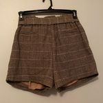 She & Sky tweed style granny wool blend shorts zip fly belt bow silky lining Photo 5