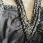 ANDIE  Swim X Demi Monaco Bikini Top Medium Black Gold Glittery Photo 8