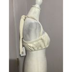 We Wore What New  Tie Halter Bra Top Wide Rib Ivory Summertime Size S Photo 3