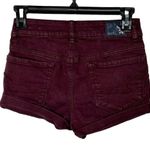 American Eagle Hi Rise Shortie Cutoff Shorts Burgundy Wine Super Stretch Size 00 Photo 5