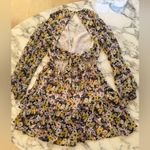 VICI NWT Floral Tiered Ruffle Mini Dress M –Nordstrom Sold Out Black Pink Yellow Photo 2
