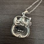 Pumpkin Black Cat CZ Necklace Orange Photo 1