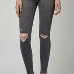 Topshop Moto Jamie Distressed Jeans, Busted Knee in Grey Size W26 L30 Photo 6