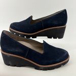 Vionic Women 6 WIDE Willa Wedge Suede Loafer Navy Blue Arch Support Ortho NWOB Photo 0