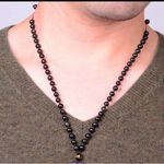 Classic Black Obsidian Buddha Big Head Pendant Tathagata Buddha Necklace Photo 5