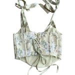 Mine Size S Floral Corset Pastel Sage Green Bow Strap Coquette Feminine Romantic Photo 7
