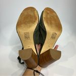 White House | Black Market block heels peep toe sandals gray green womens size 9.5 Photo 6