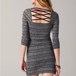 Free People Good Girl Gone Bad grey strapoy back dress siz L bodycon square neck Photo 2
