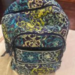 Vera Bradley Midnight Blues Campus Backpack Blue Floral Bag Laptop quilted Photo 0