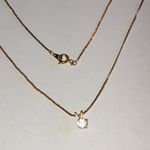 Elegant Vintage Gold Tone Dainty Necklace with CZ Pendant Photo 3