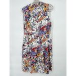 Tahari  Linen Blend Dress Size 14 Garden Floral Cottagecore Resort Beachy Cruise Photo 3