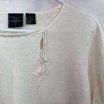 EUC Vintage Tailor B. Moss Clothing Company women’s cream knit embroidered top L White Size L Photo 2