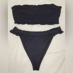 Ris-k Prowl Top & Horizon Bottom Ruffle Bikini, Black, Size S, NWOT Photo 4