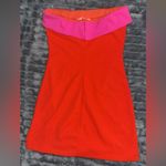 Strapless Orange and Pink Dress Photo 2