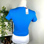 BDG Urban Outfitters Blue Cropped Baby Tee Ribbed Shirt NEW Size S Photo 6