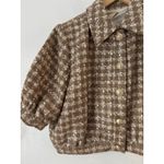 L'Agence NWT  Cove Cropped Tweed Short Sleeve Jacket Cappuccino/Gold Size 10 Photo 4