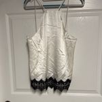 ABS Allen Schwartz  White Camisole with Black Lace Photo 1