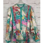 Vintage Anne Crimmins for UMI Collection 100% silk floral dress w/ scarf Belt 12 White Photo 4