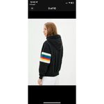 Polo Ralph Lauren Rainbow Stripe Sleeve Logo Hoodie Small RARE Black Photo 3
