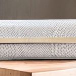 Jimmy Choo Hard Case with Wipe, Snakeskin Silvertone Hardware NEW w/o Tax Photo 7