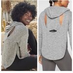 Athleta Small Lombard Cutout Racerback Lightweight Heather Gray Hoodie Photo 1