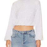 Show Me Your Mumu NWT SHOW ME YOUR MUMU Good Times Top in White Sequins Size S Photo 0