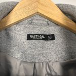 Nasty Gal Oversized Gray Faux Wool Classic Trench Coat Double Breasted Sz 10 Photo 5
