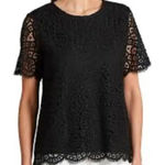 Philosophy  Black Lace Short Sleeve Shirt Medium NWT Photo 0