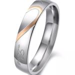 2pcs Heart Promise Wedding Couple Rings Photo 2