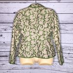 Tommy Hilfiger  Size 4 Tan w/ Green Embroidery Linen Blend Notch Blazer Jacket Photo 3