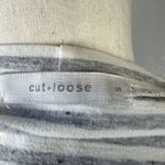 Cut Loose Womens Cotton Knit Cropped Top Shirt Size S Gray Stripe 3/4 Sleeve Photo 5