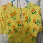 Nasty Gal Orange Clementine and Yellow printed midi dress with slit Photo 6