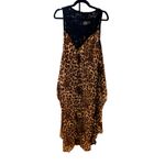 Forever 21 Taupe Black Leopard Print Hi-Lo Lace Overlay Top NWT Size M USA Made Photo 1