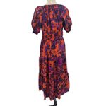 Anthropologie  The Somerset Puff-Sleeve Maxi Dress Floral Orange Purple Small Photo 7