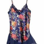Vintage small Sedu Fine lingerie navy floral slip dress Photo 0
