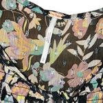 Free People  swinging boho mini black floral long sleeve sheer dress Large Photo 2