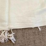 Pashmina Large Rectangle  white Shawl with Fringe Photo 2