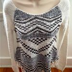 American Rag Cie beige ivory fringe boho Aztec sweater, size XS long sleeves Photo 0