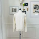 Alfred Dunner Vintage Petite Ivory Mock Neck Knit Top Beaded Leaves Subtle Green Photo 1