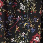 Madewell Sheer-Sleeve Ruffle Peplum Top Blouse in Black Finch Floral Size Large Photo 8