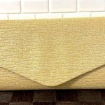 Kendall & James shimmering gold fabric clutch with gold shoulder chain. NWT. Photo 1