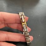 Bulova Vintage Stainless Steel Crystal Dial Rectangle bracelet 50s-80s Watch Silver Tone C875476 Zirconia Quartz Mother of Pearl Face need battery White Gold Plated minimalist preppy retro Photo 3