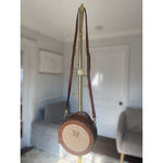 Pratesi Firenze Round Woven Straw Leather Crossbody Bag Italian Made Quiet Luxe Brown Photo 2